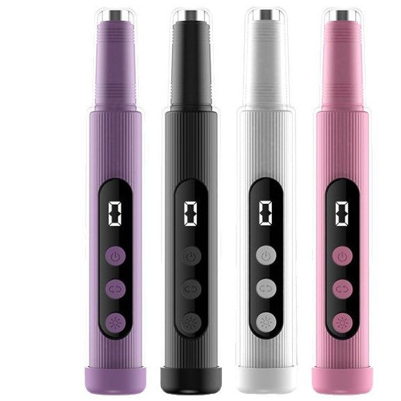 2-in-1 Electric Nail Grinder With LED Light Handheld Rechargeable Manicure Polishing Machine